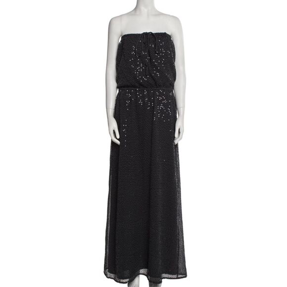 Like NEW Calypso St. Barth Sequin Beaded Tassel Linen Maxi Dress Gown - Picture 3 of 8